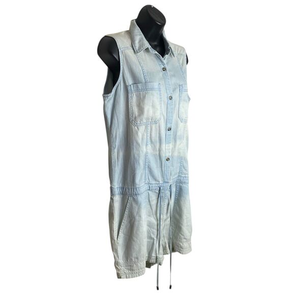 AG Adriano Goldschmied Romper Women S Blue Denim Chambray Pockets Light Wash NEW - Picture 4 of 10